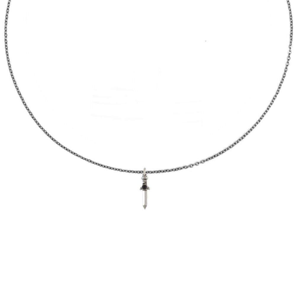 Silver Dagger Charm Necklace